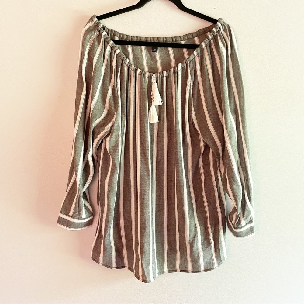 Tommy Hilfiger Striped Boatneck Tunic Top